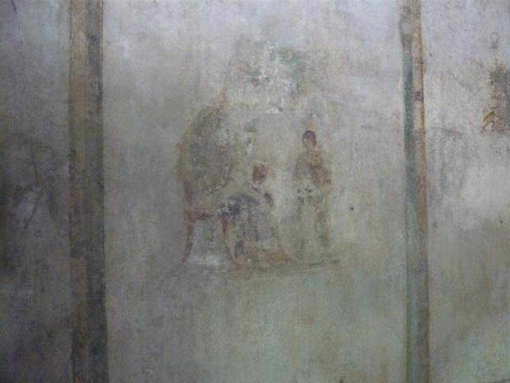 IX.13.1-3 Pompeii. May 2012. Room 12, detail of painting from centre of north wall.
Photo courtesy of Buzz Ferebee.

