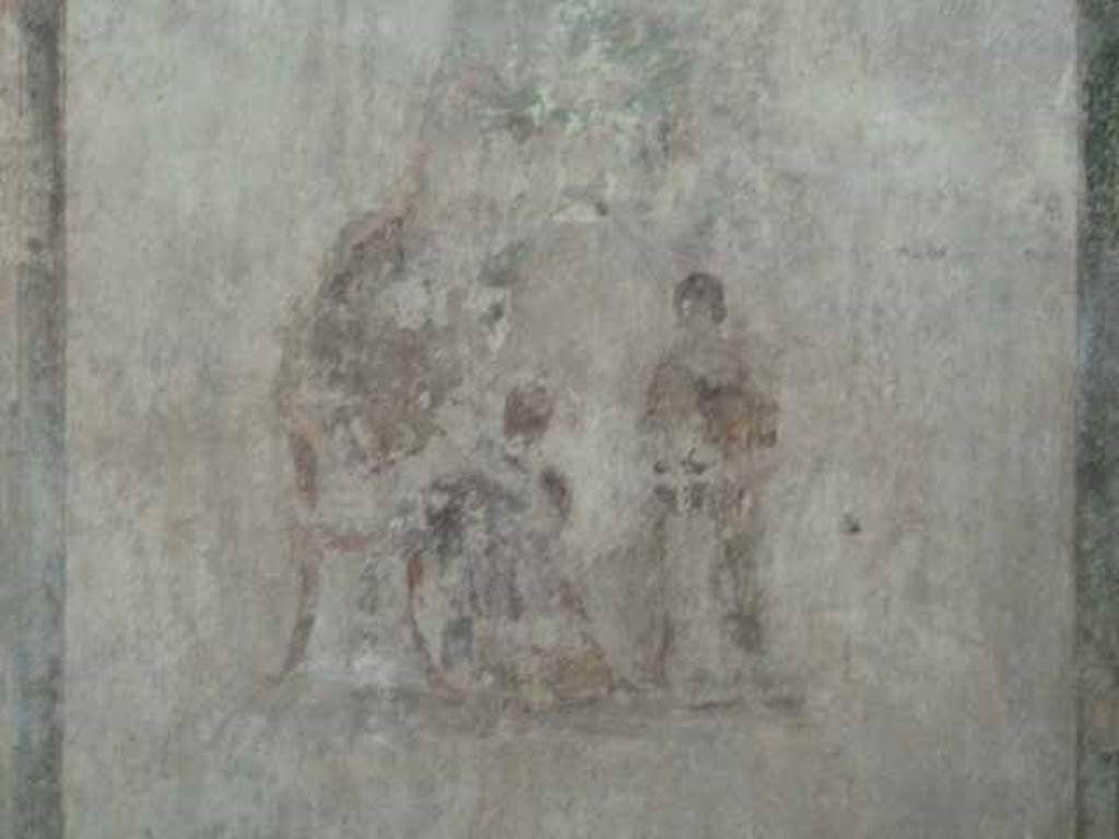 IX.13.1-3 Pompeii. May 2010.  Room 12, north wall. Wall painting in centre panel.