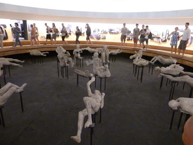 Plaster-casts on display in amphitheatre exhibition. September 2015. The mystery cast.