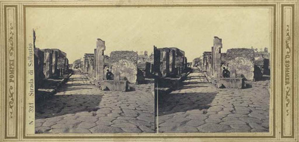Via Consolare at junction with Vicolo di Narciso. Stereoview by Sommer entitled Strada di Sallustio. Photo courtesy of Rick Bauer.
