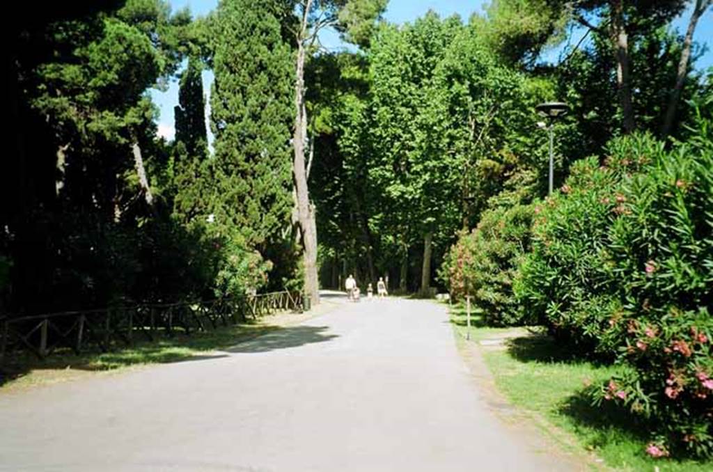 Piazza Porta Marina Inferiore. June 2010. Path going east from entrance, called Viale delle Ginestre. Photo courtesy of Rick Bauer.
