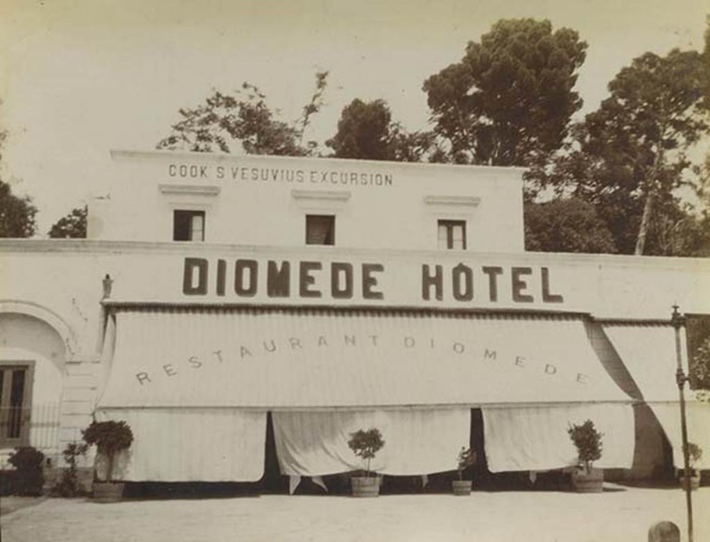 Diomede Hotel, Pompeii. 1905. Hotel near entrance. Photo courtesy of Rick Bauer.
