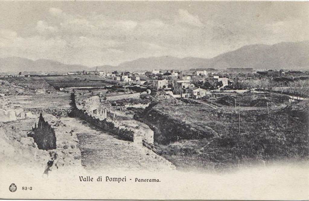 Valle di Pompei. Undated postcard looking east from the ancient city of Pompeii.
Photo courtesy of Drew Baker.
