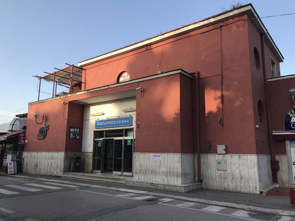 Via Villa dei Misteri. April 2019. Pompei Scavi, Villa dei Misteri station. Photo courtesy of Rick Bauer.
