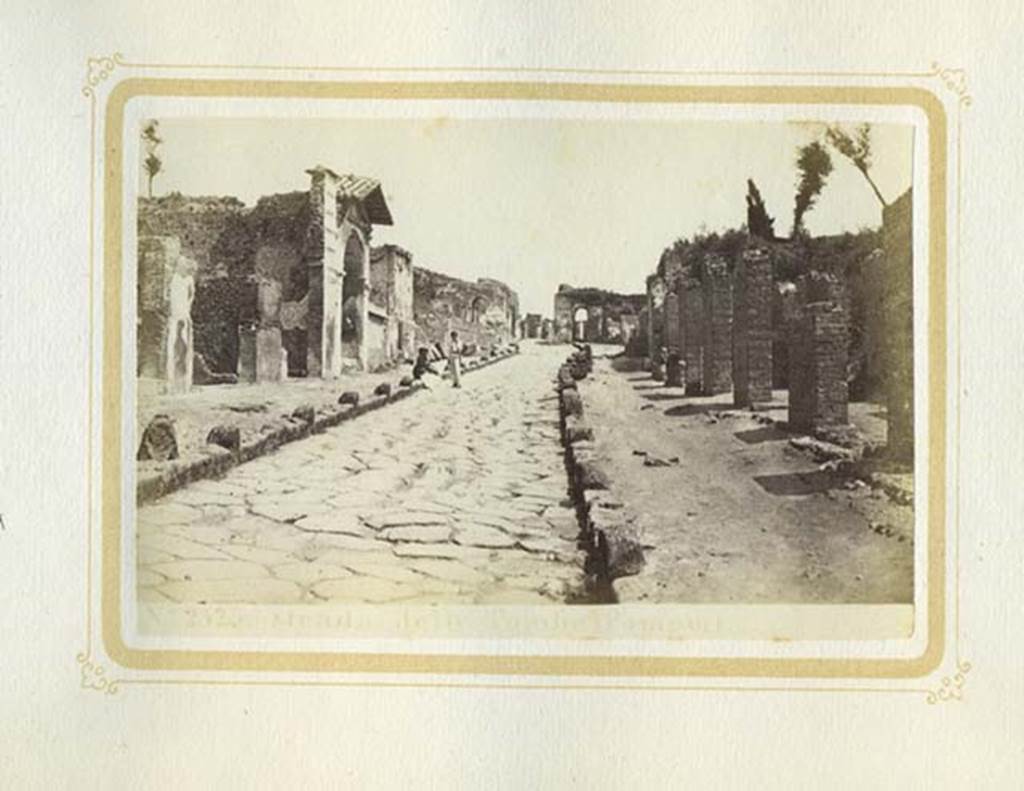 Via dei Sepolcri. From an album dated 1875. Looking south towards Herculaneum Gate. Photo courtesy of Rick Bauer.