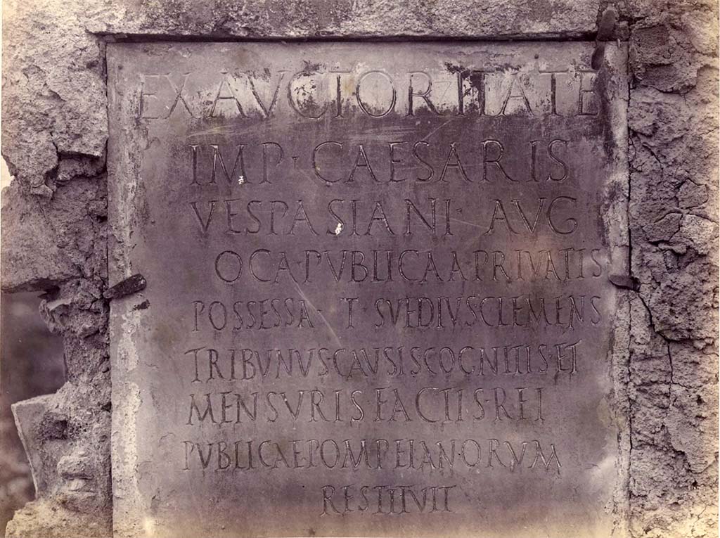 Via dei Sepolcri near Porta Ercolano or Herculaneum Gate. 1970. Statue of Suedius Clemens in Pompeii Antiquarium.