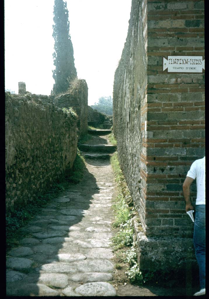 VIII.7.27 Alley leading to the summa cavea (upper area) of Large Theatre. Looking south.  
Photographed 1970-79 by Günther Einhorn, picture courtesy of his son Ralf Einhorn.
