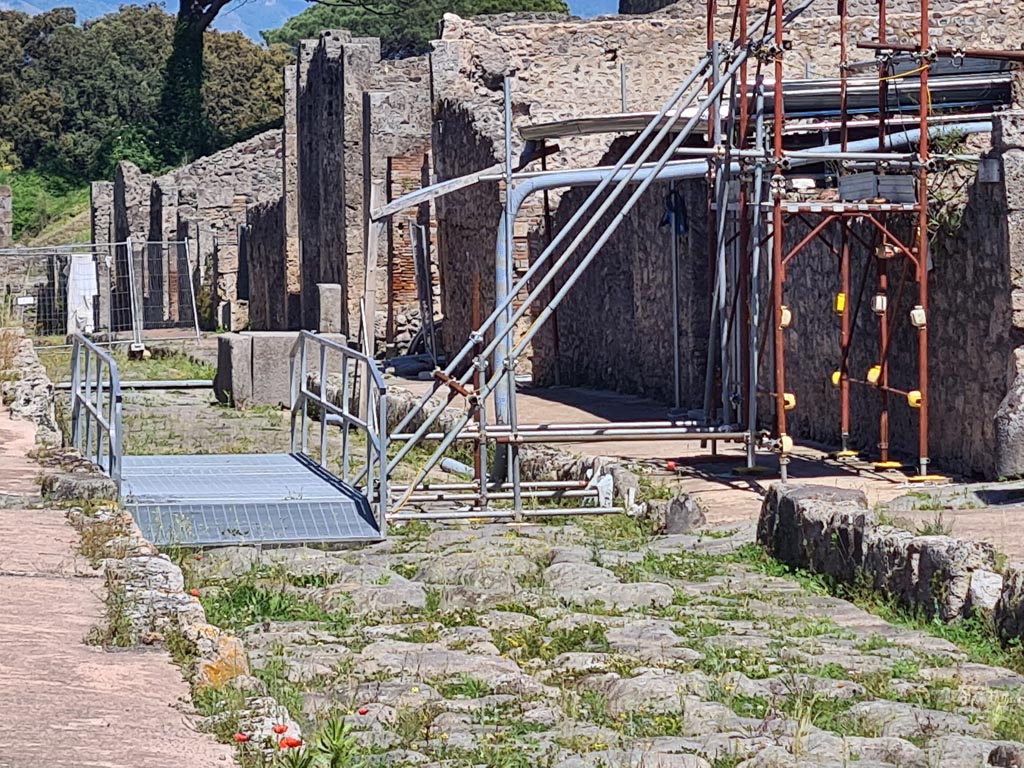 Via di Nola, south side, May 2024. Looking towards IX.10.1 on south side of roadway. Photo courtesy of Klaus Heese.