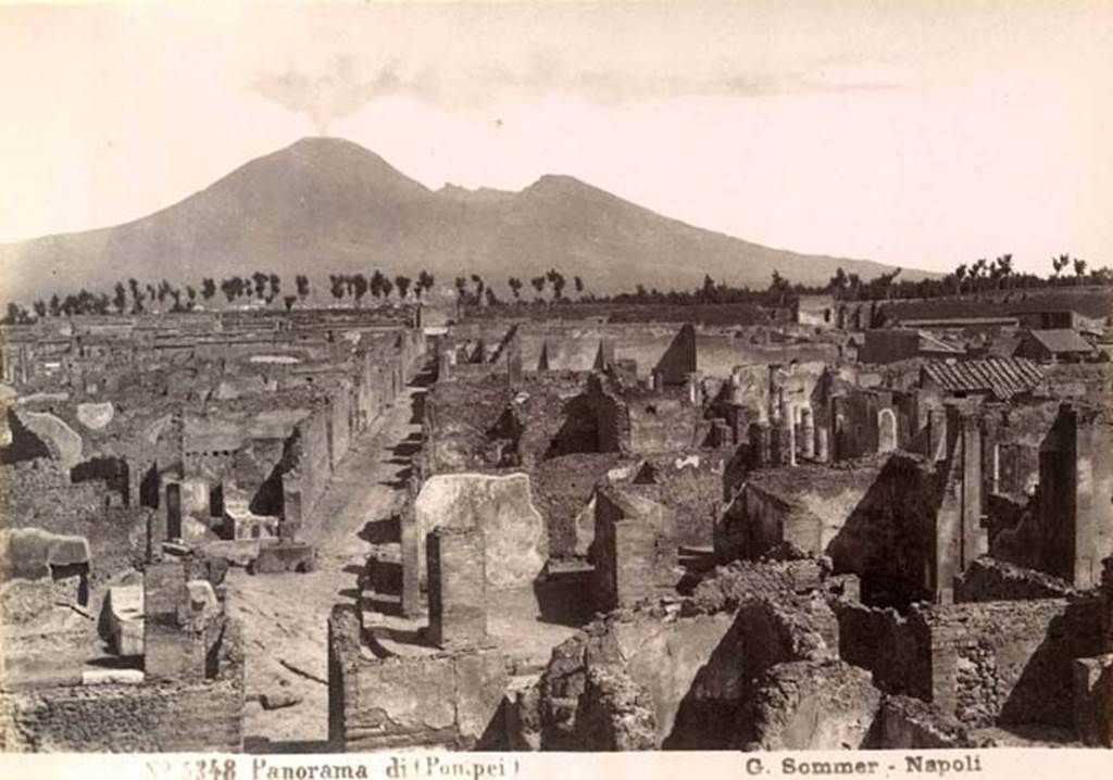 Vicolo di Modesto. 1870s photo by Sommer. Looking north from above VII.6.7. Photo courtesy of Rick Bauer.
