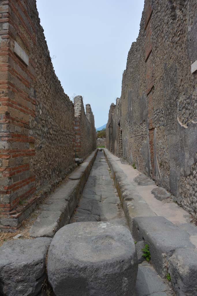 Vicolo di Tesmo, Pompeii. May 2017. 
Looking north from junction with Unnamed Vicolo between IX.4 and IX.3, on left, and IX.5 and IX.6, on right.
Foto Christian Beck, ERC Grant 681269 DÉCOR
