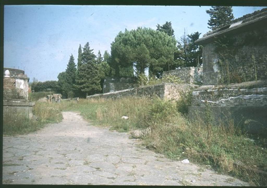 Pompeii Via delle Tombe. South-east side with 3ES and 1ES in the centre.
Photographed 1970-79 by Gnther Einhorn, picture courtesy of his son Ralf Einhorn.
