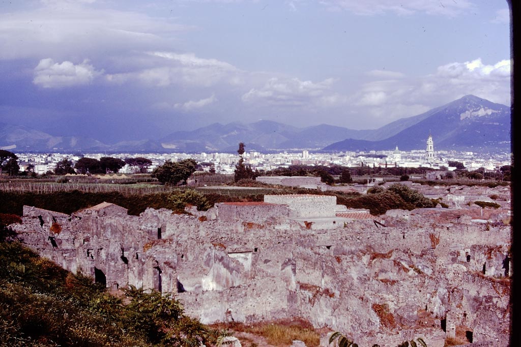 T11 Pompeii. Tower XI. 1978. Looking south-east towards modern Pompeii. Photo by Stanley A. Jashemski.   
Source: The Wilhelmina and Stanley A. Jashemski archive in the University of Maryland Library, Special Collections (See collection page) and made available under the Creative Commons Attribution-Non-Commercial License v.4. See Licence and use details.
J78f0192
