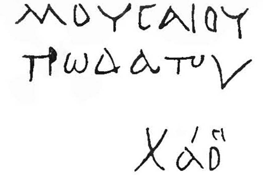 Boscoreale, La villa del Fondo Acunzo. CIL IV, 6497 as recorded in CIL.
See Corpus Inscriptionum Latinarum Vol. IV, Supp 2, Part 2, 1909. Berlin: Reimer, p. 690.
