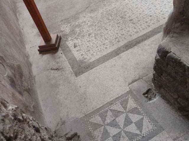 Oplontis, September 2011. Mosaic threshold and doorway to room 17. Photo courtesy of Michael Binns.

