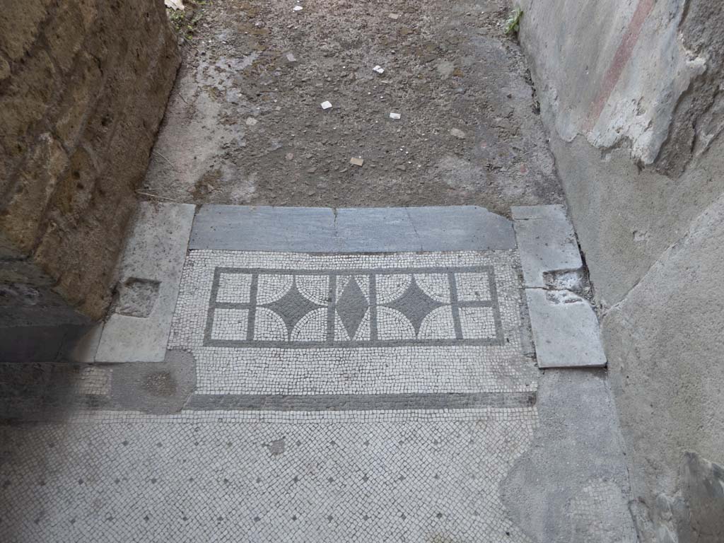 Oplontis Villa of Poppea, September 2017. East Portico 34, threshold of doorway leading east into room 54.
Foto Annette Haug, ERC Grant 681269 DÉCOR.

