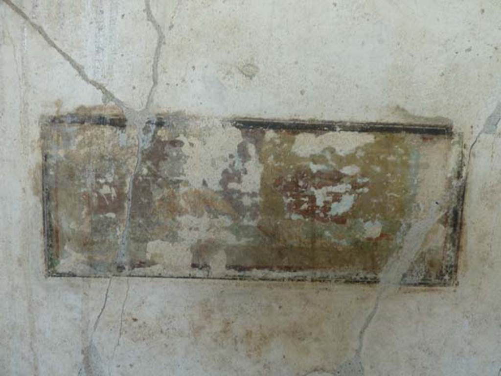 Oplontis, September 2015. Portico 60, painted panel on west wall between room 74, and room 88.