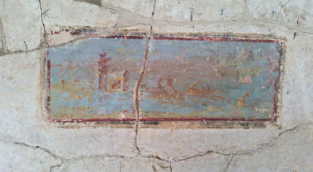 Oplontis Villa of Poppea, April 2016.
Portico 60, west wall, painted decoration immediately south of doorway to room 94. Photo courtesy of Giuseppe Ciaramella.

