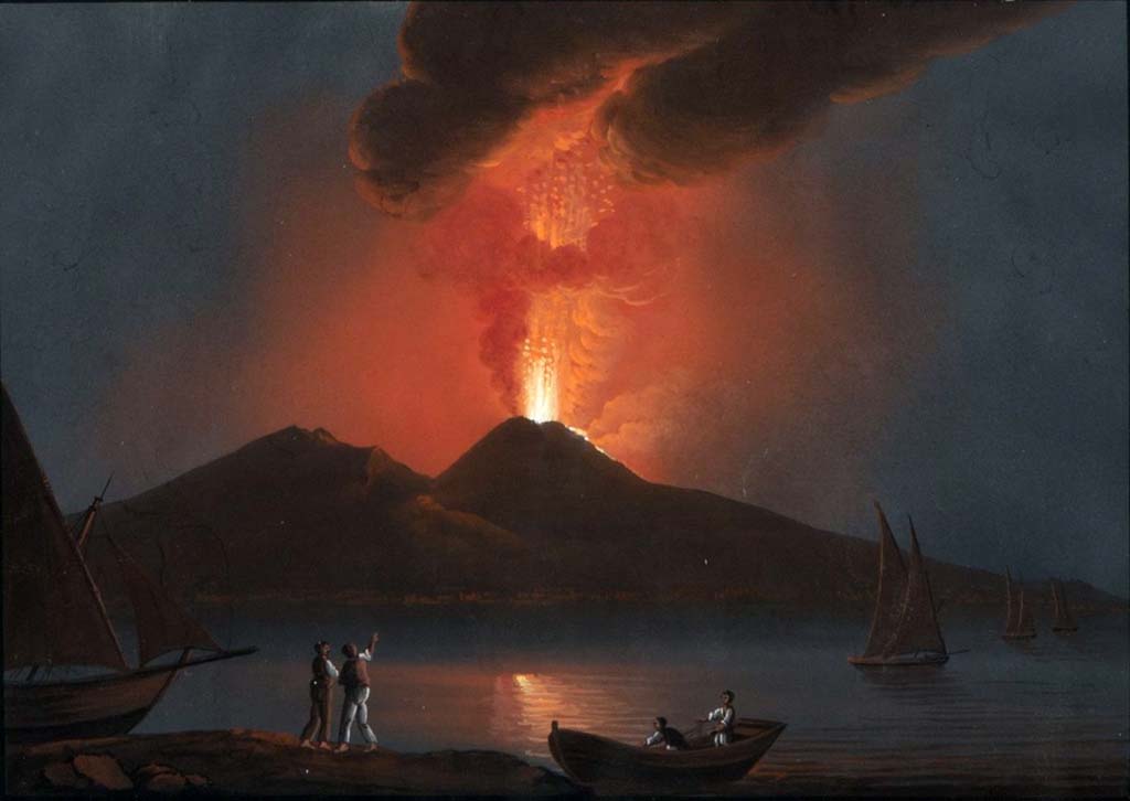 Vesuvius Eruption 1813, Naples School. Adolphe Chevandier?