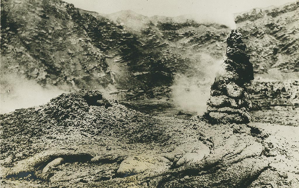 Vesuvius, July 1930. New crater formed on Vesuvius. Photo courtesy of Rick Bauer.