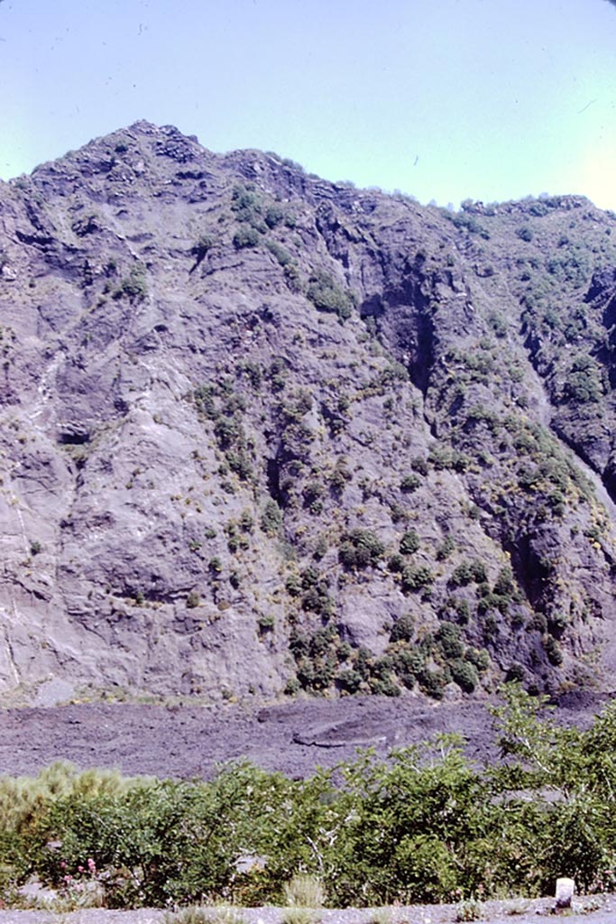 Vesuvius, 1972. Lava outcrop. Photo by Stanley A. Jashemski. 
Source: The Wilhelmina and Stanley A. Jashemski archive in the University of Maryland Library, Special Collections (See collection page) and made available under the Creative Commons Attribution-Non-commercial License v.4. See Licence and use details.
J72f0041
